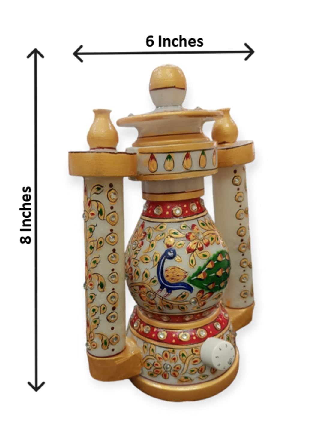 HANDCRAFTED MARBAL LANTERN -8"