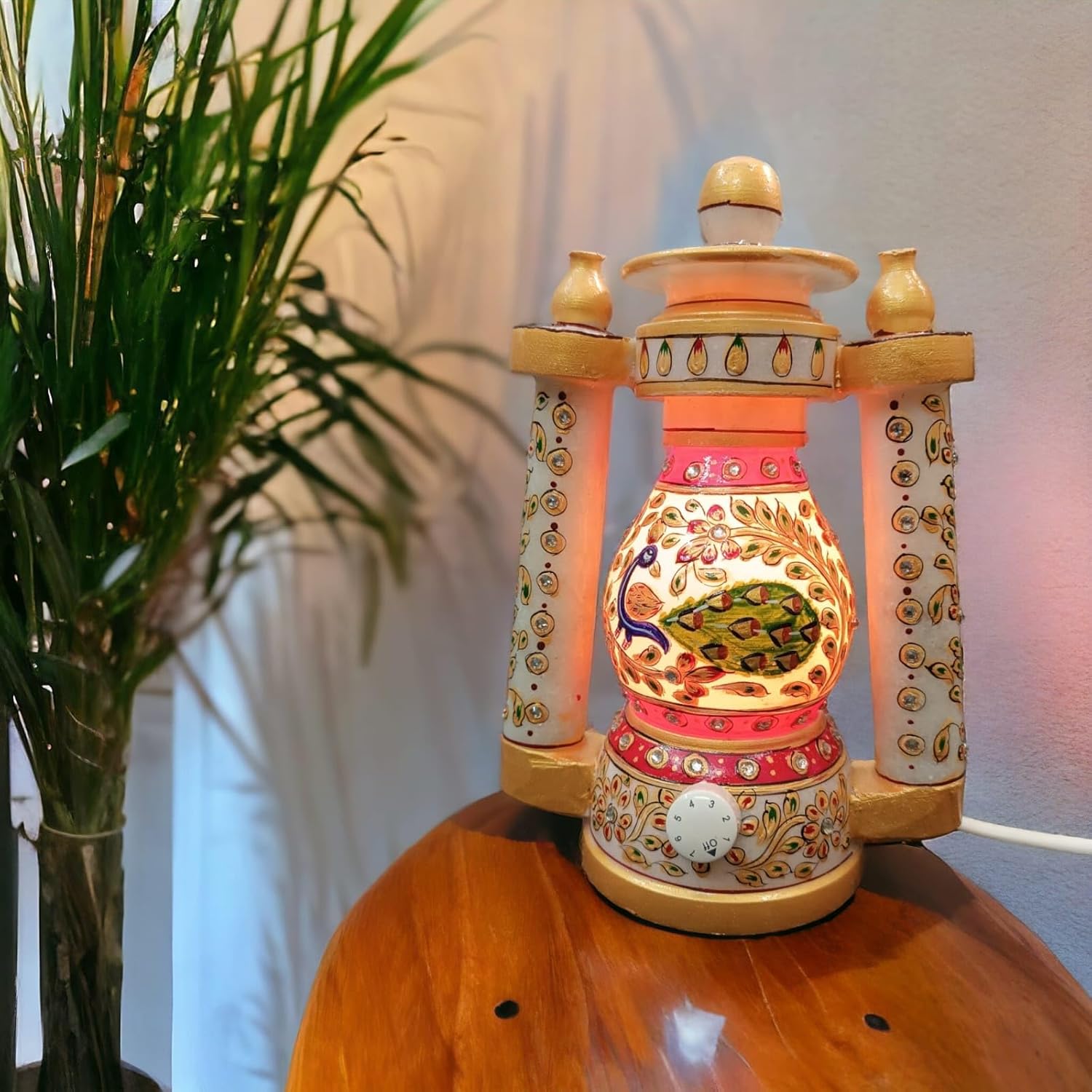 HANDCRAFTED MARBAL LANTERN -8"