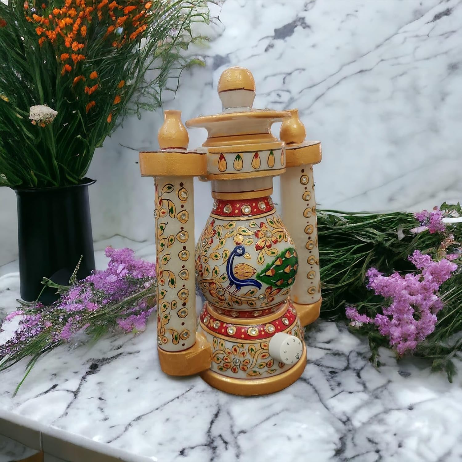 HANDCRAFTED MARBAL LANTERN -8"